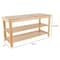 Hastings Home Bamboo Shoe Rack Bench with 2 Shelves, Natural Wood Seat Storage and Organization for Home 318722DUB - alternate 2